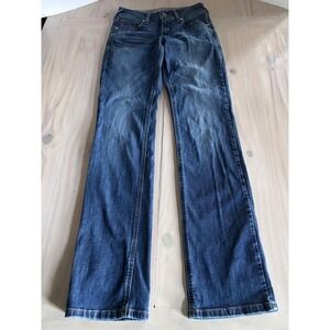 Ariat REAL Denim Perfect Rise Straight Leg Jeans Womens 27L Medium Wash Blue